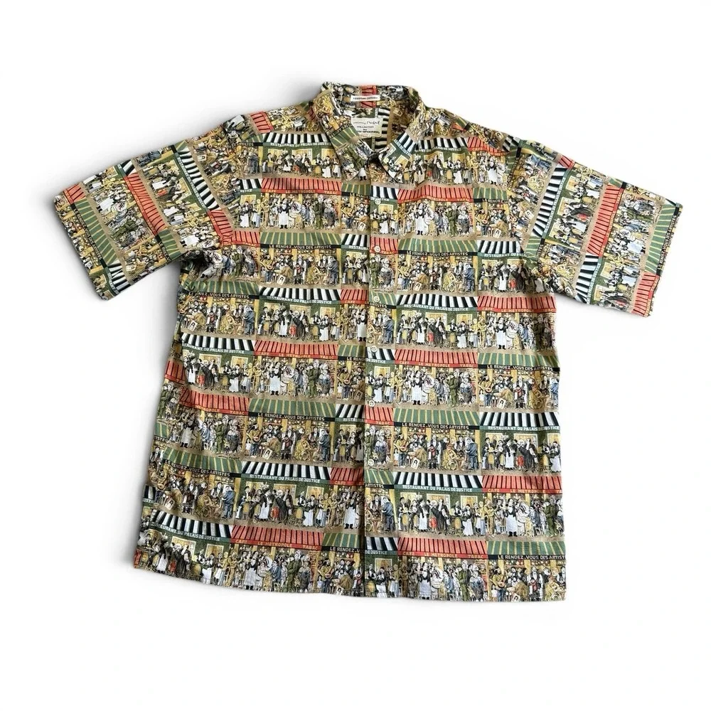 Reyn Spooner Guy Buffet 'Cafe' Egyptian Cotton Button-Up Shirt - Size 2XLarge